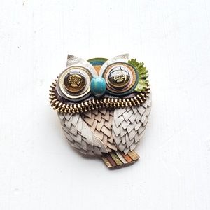 Hand made owl brooch